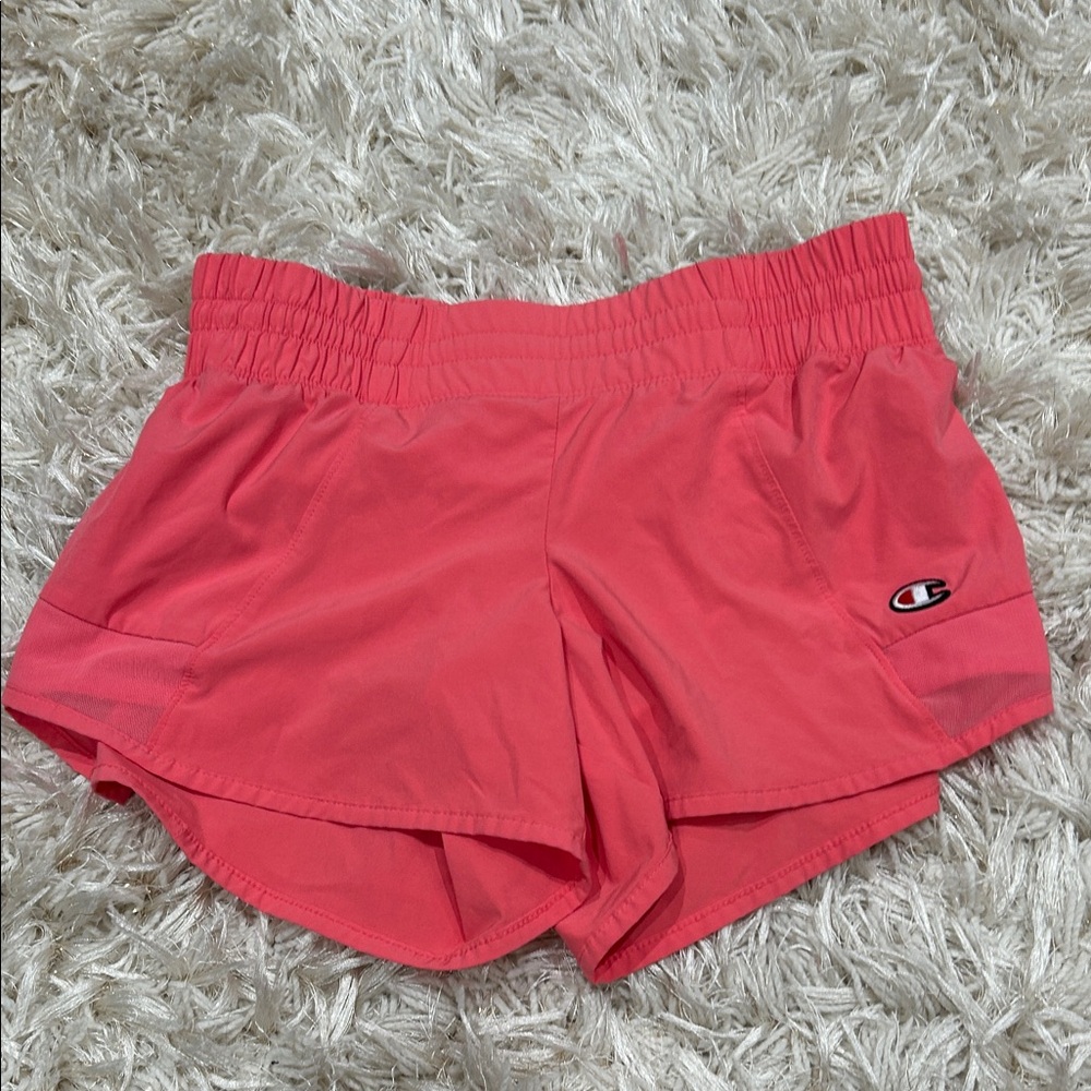 Champion Women's Coral Pink Athletic Shorts cute
